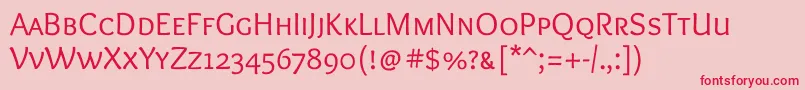 フォントOverlockscRegular – ピンクの背景に赤い文字