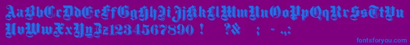 DampfplatzShadowBlack Font – Blue Fonts on Purple Background