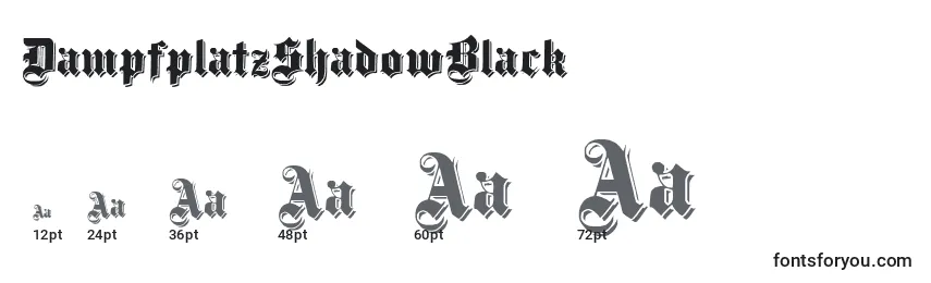 DampfplatzShadowBlack Font Sizes