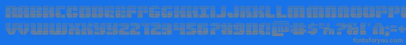 Warpthrustergrad-fontti – harmaat kirjasimet sinisellä taustalla