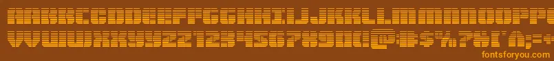 Warpthrustergrad Font – Orange Fonts on Brown Background