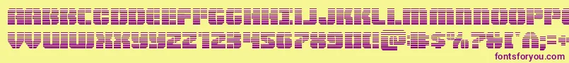 Warpthrustergrad Font – Purple Fonts on Yellow Background