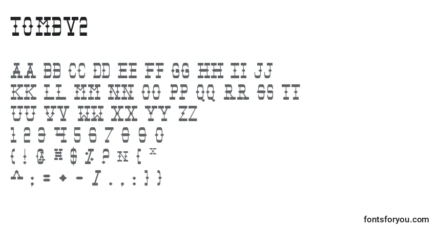 Czcionka Tombv2 – alfabet, cyfry, specjalne znaki