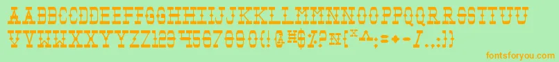 Tombv2 Font – Orange Fonts on Green Background