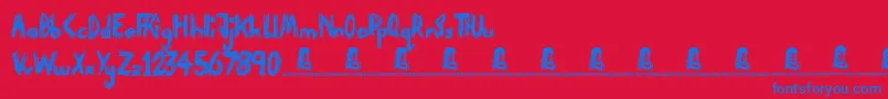 ParanoidFreak Font – Blue Fonts on Red Background