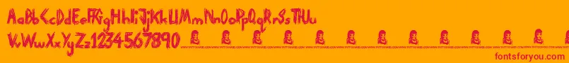 ParanoidFreak Font – Red Fonts on Orange Background