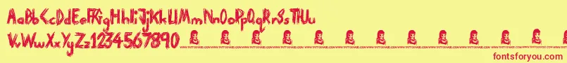 ParanoidFreak Font – Red Fonts on Yellow Background