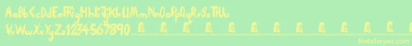 ParanoidFreak Font – Yellow Fonts on Green Background