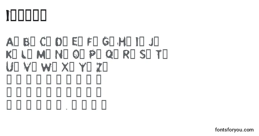 A fonte Incest – alfabeto, números, caracteres especiais