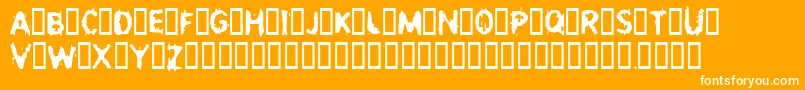 Incest-Schriftart – Weiße Schriften auf orangefarbenem Hintergrund