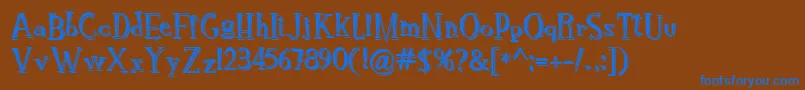 フォントRocknrollTypoShadow – 茶色の背景に青い文字