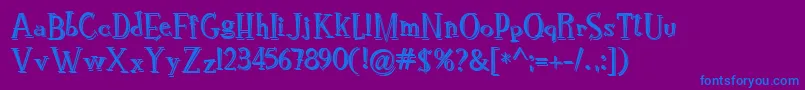 RocknrollTypoShadow Font – Blue Fonts on Purple Background