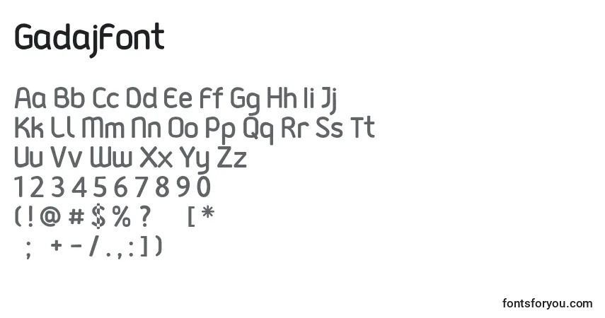 Шрифт GadajFont – алфавит, цифры, специальные символы