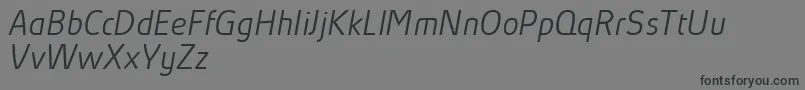 AbsolutProLightItalicReduced Font – Black Fonts on Gray Background