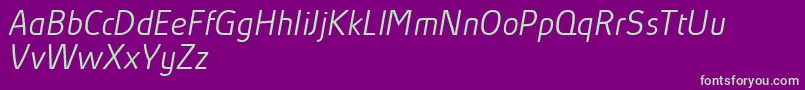 AbsolutProLightItalicReduced Font – Green Fonts on Purple Background