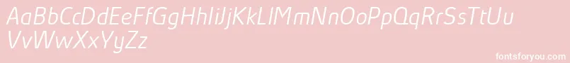 AbsolutProLightItalicReduced Font – White Fonts on Pink Background