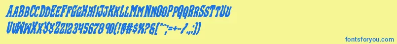 Blackgunkboldital Font – Blue Fonts on Yellow Background