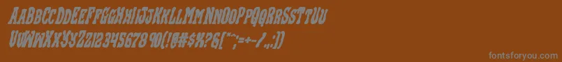 Weitere Informationen zur Blackgunkboldital-Schriftart Blackgunkboldital-Schriftart – Graue Schriften auf braunem Hintergrund