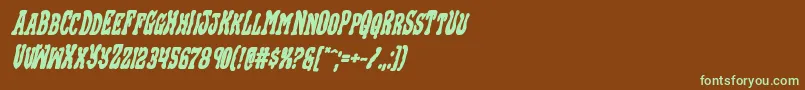 Blackgunkboldital Font – Green Fonts on Brown Background