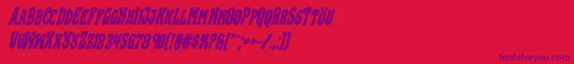 Blackgunkboldital Font – Purple Fonts on Red Background