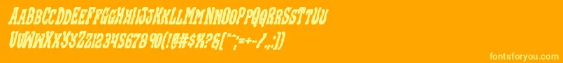 More about Blackgunkboldital Font Blackgunkboldital Font – Yellow Fonts on Orange Background