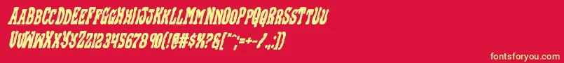 Blackgunkboldital Font – Yellow Fonts on Red Background