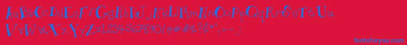 Whimseytoon-fontti – siniset fontit punaisella taustalla