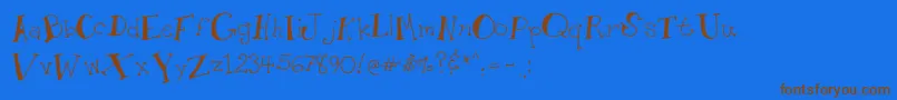 Whimseytoon Font – Brown Fonts on Blue Background