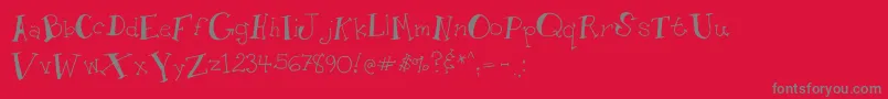 Whimseytoon Font – Gray Fonts on Red Background