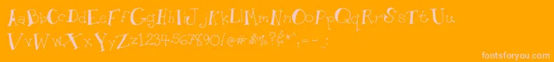 Whimseytoon-Schriftart – Rosa Schriften auf orangefarbenem Hintergrund