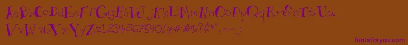 Whimseytoon Font – Purple Fonts on Brown Background