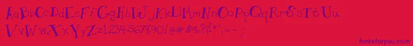 Whimseytoon Font – Purple Fonts on Red Background