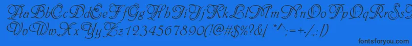 Phyllisinid-fontti – mustat fontit sinisellä taustalla