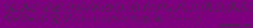 Phyllisinid-Schriftart – Schwarze Schriften auf violettem Hintergrund
