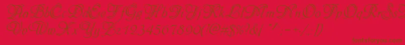 Phyllisinid-Schriftart – Braune Schriften auf rotem Hintergrund