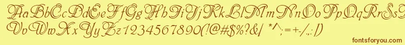 Phyllisinid Font – Brown Fonts on Yellow Background