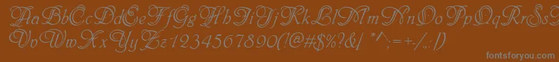 Phyllisinid-Schriftart – Graue Schriften auf braunem Hintergrund