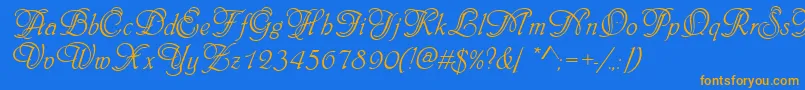 Phyllisinid Font – Orange Fonts on Blue Background