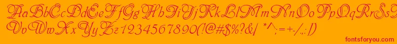 Phyllisinid Font – Red Fonts on Orange Background