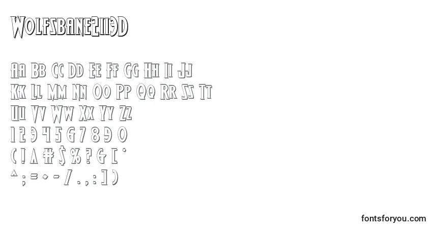 Czcionka Wolfsbane2ii3D – alfabet, cyfry, specjalne znaki