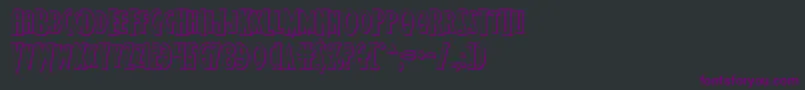 フォントWolfsbane2ii3D – 黒い背景に紫のフォント