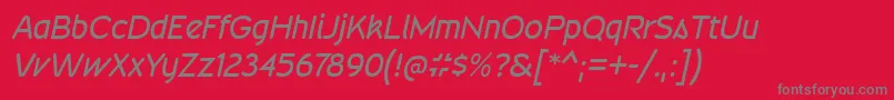 WevlirgItalic Font – Gray Fonts on Red Background