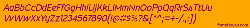 WevlirgItalic Font – Purple Fonts on Orange Background