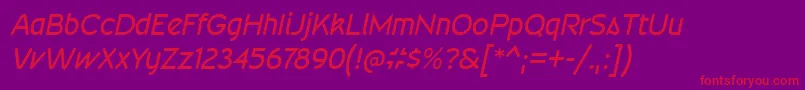 WevlirgItalic-Schriftart – Rote Schriften auf violettem Hintergrund