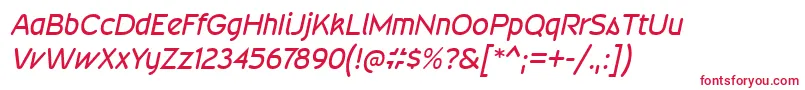 WevlirgItalic Font – Red Fonts on White Background