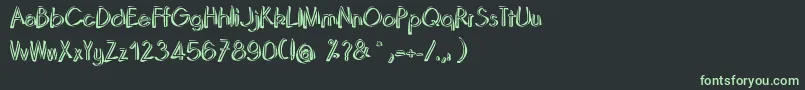 DominoRegular-fontti – vihreät fontit mustalla taustalla