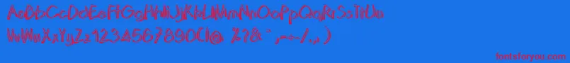 DominoRegular Font – Red Fonts on Blue Background