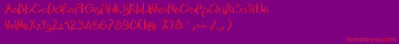 DominoRegular Font – Red Fonts on Purple Background