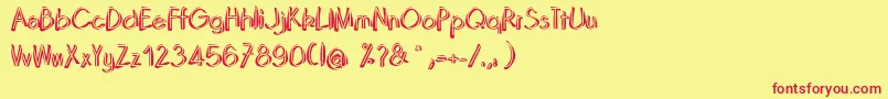 DominoRegular Font – Red Fonts on Yellow Background