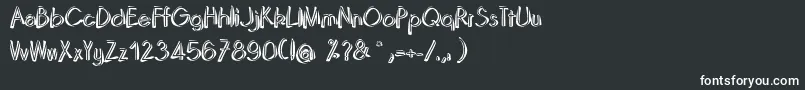 DominoRegular-fontti – valkoiset fontit mustalla taustalla